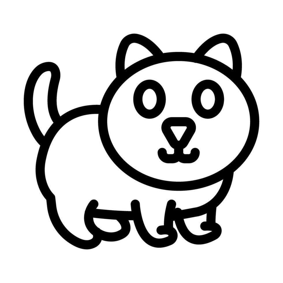 Cat Vector Thick Line Icon For Personal And Commercial Use.