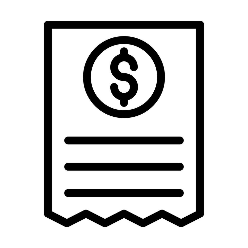 Receipt Vector Thick Line Icon For Personal And Commercial Use.