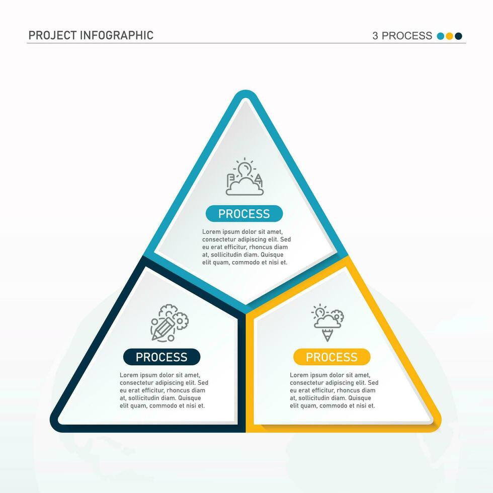 Infographic process design with icons and 3 options or steps. vector