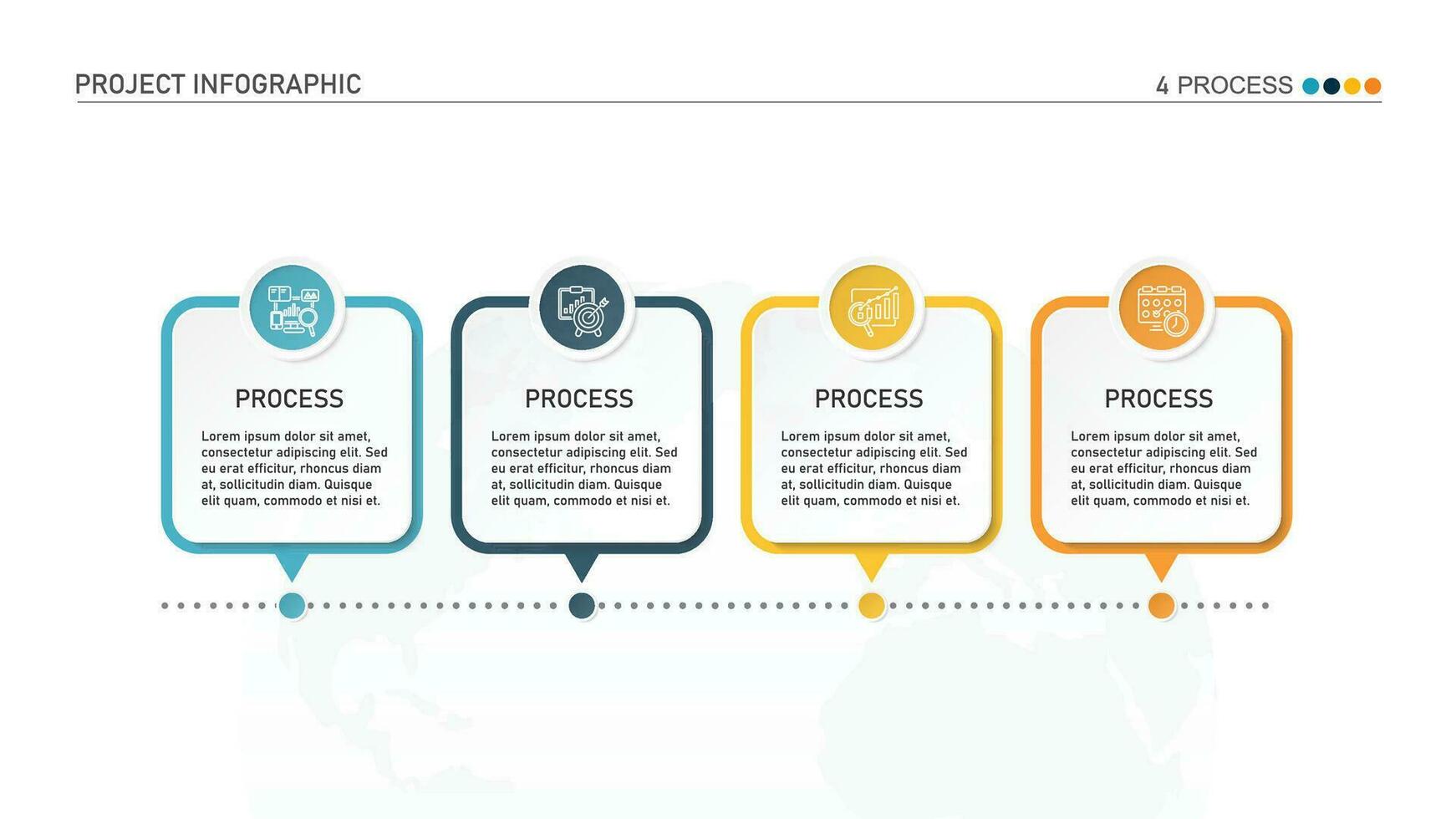 Infographic process design with icons and 4 options or steps. vector