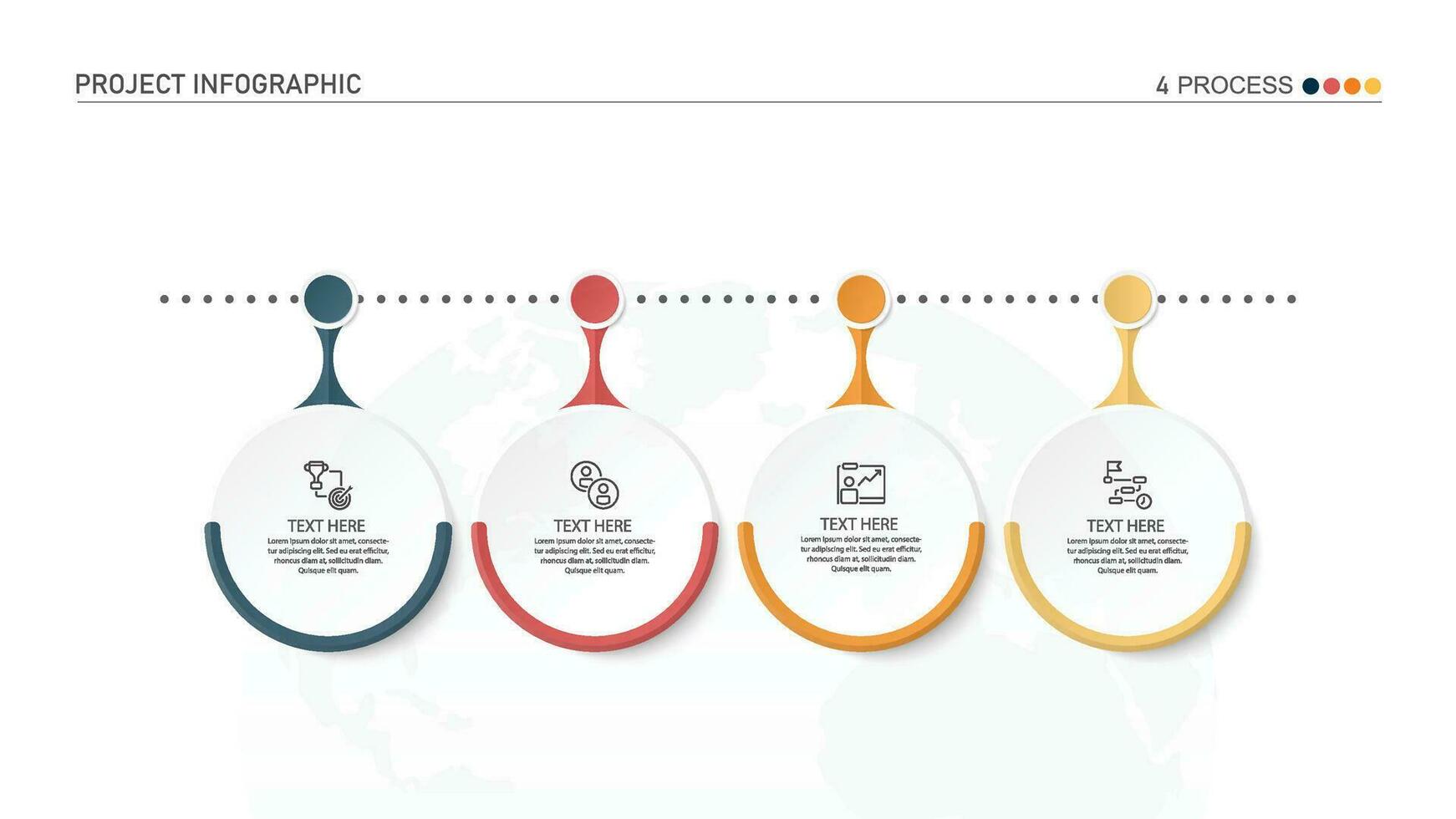 Infographic process design with icons and 4 options or steps. vector