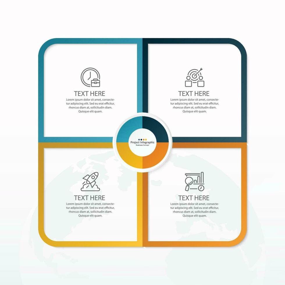 Infographic process design with icons and 4 options or steps. vector