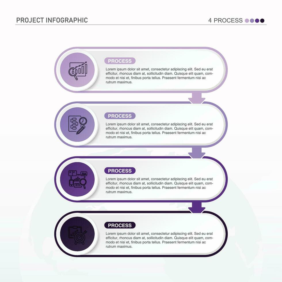 infografía proceso diseño con íconos y 4 4 opciones o pasos. vector