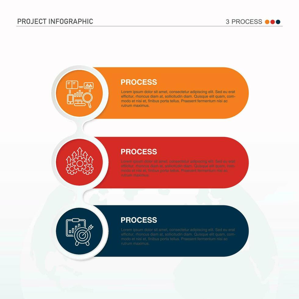 Infographic process design with icons and 3 options or steps. vector