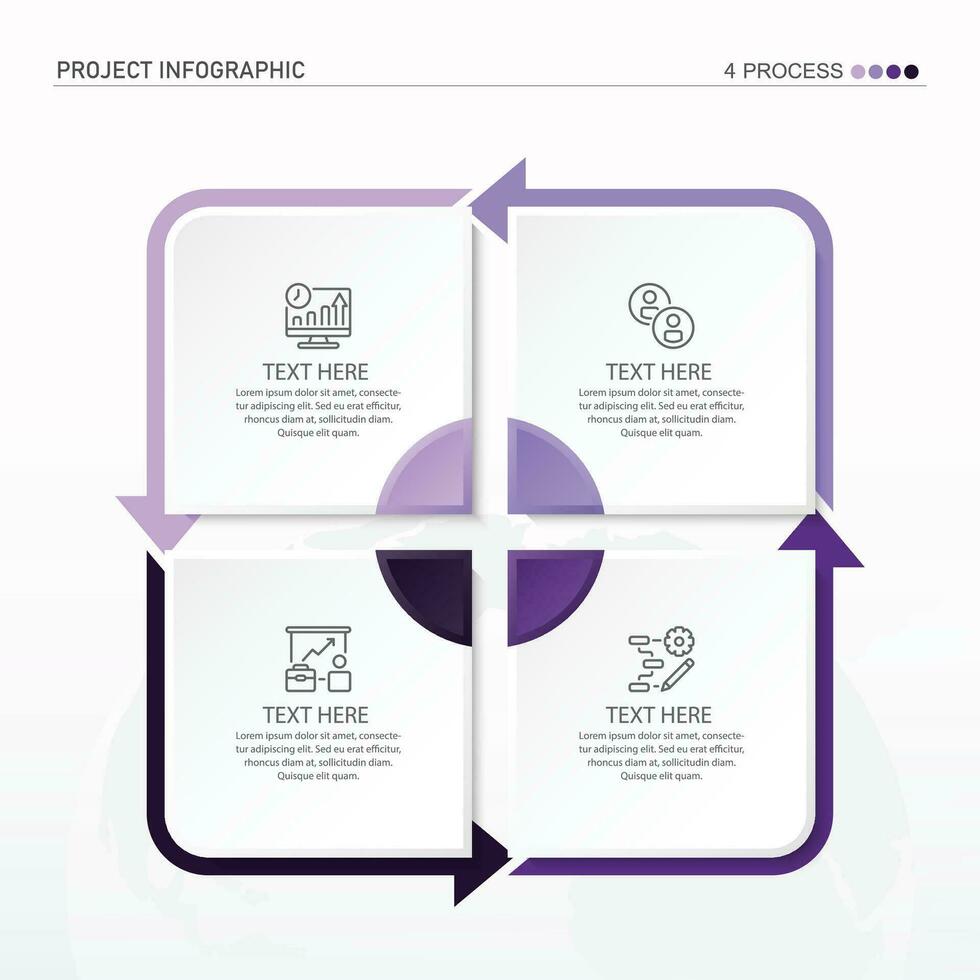 Infographic process design with icons and 4 options or steps. vector