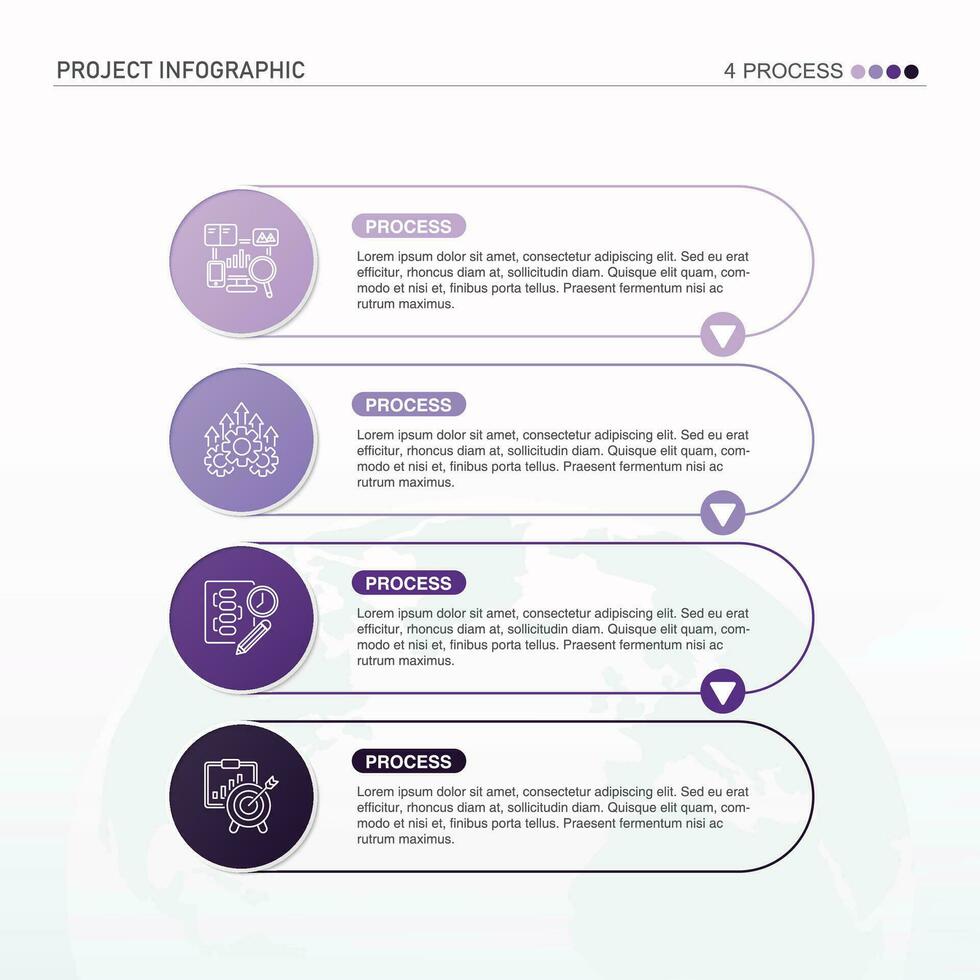 Infographic process design with icons and 4 options or steps. vector