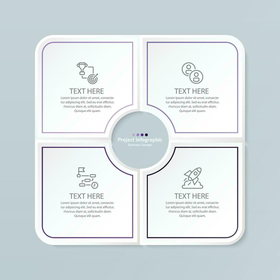 Infographic process design with icons and 4 options or steps. vector