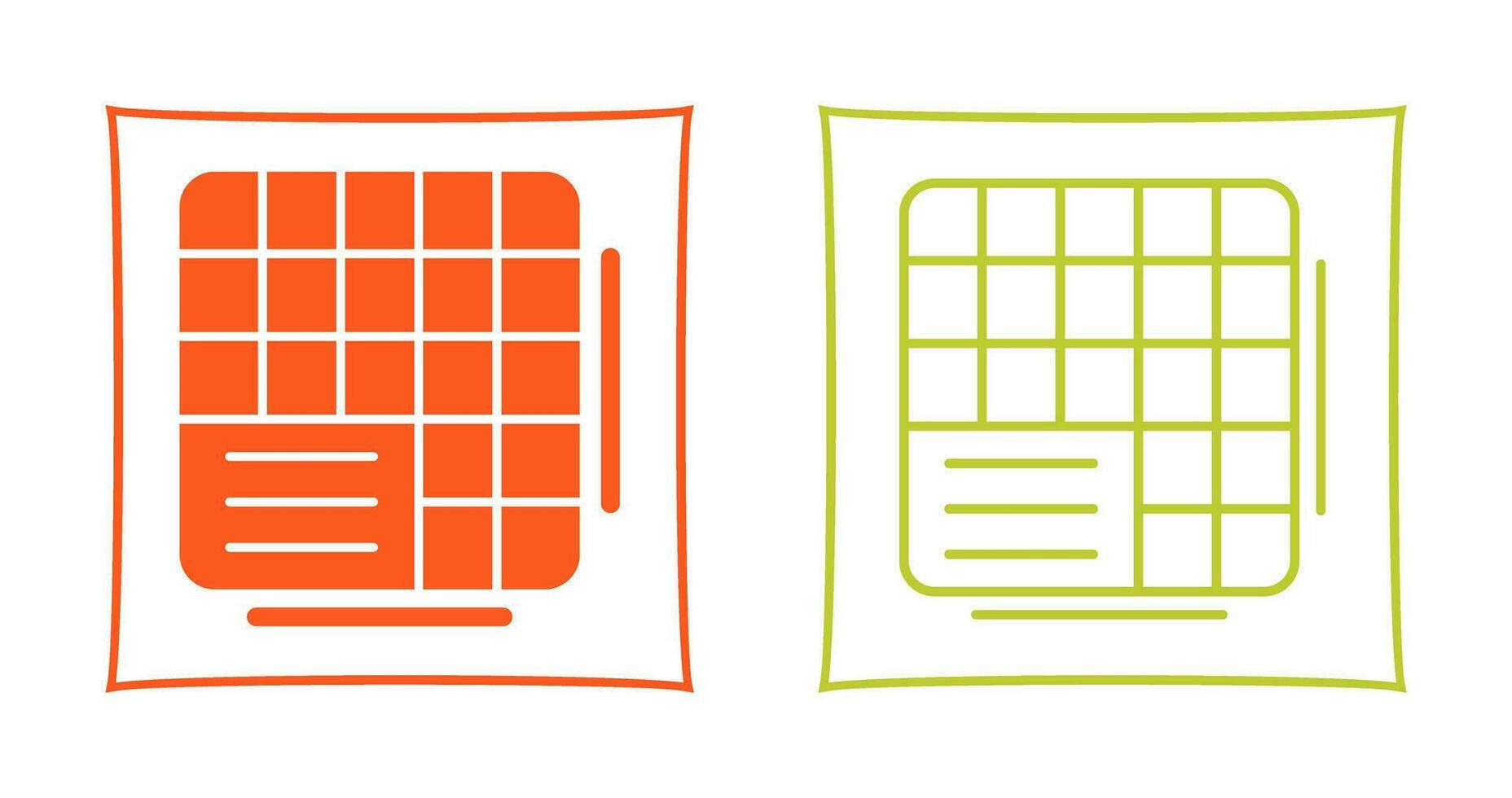 Table Data Vector Icon