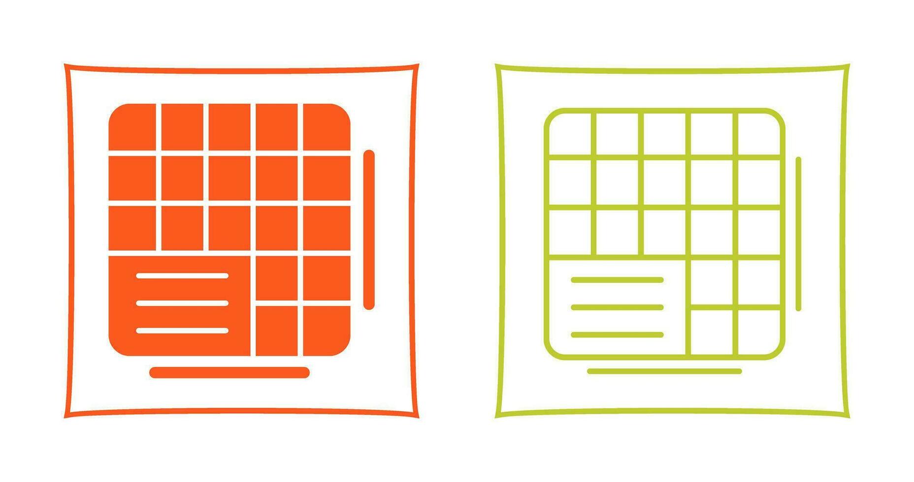 Table Data Vector Icon