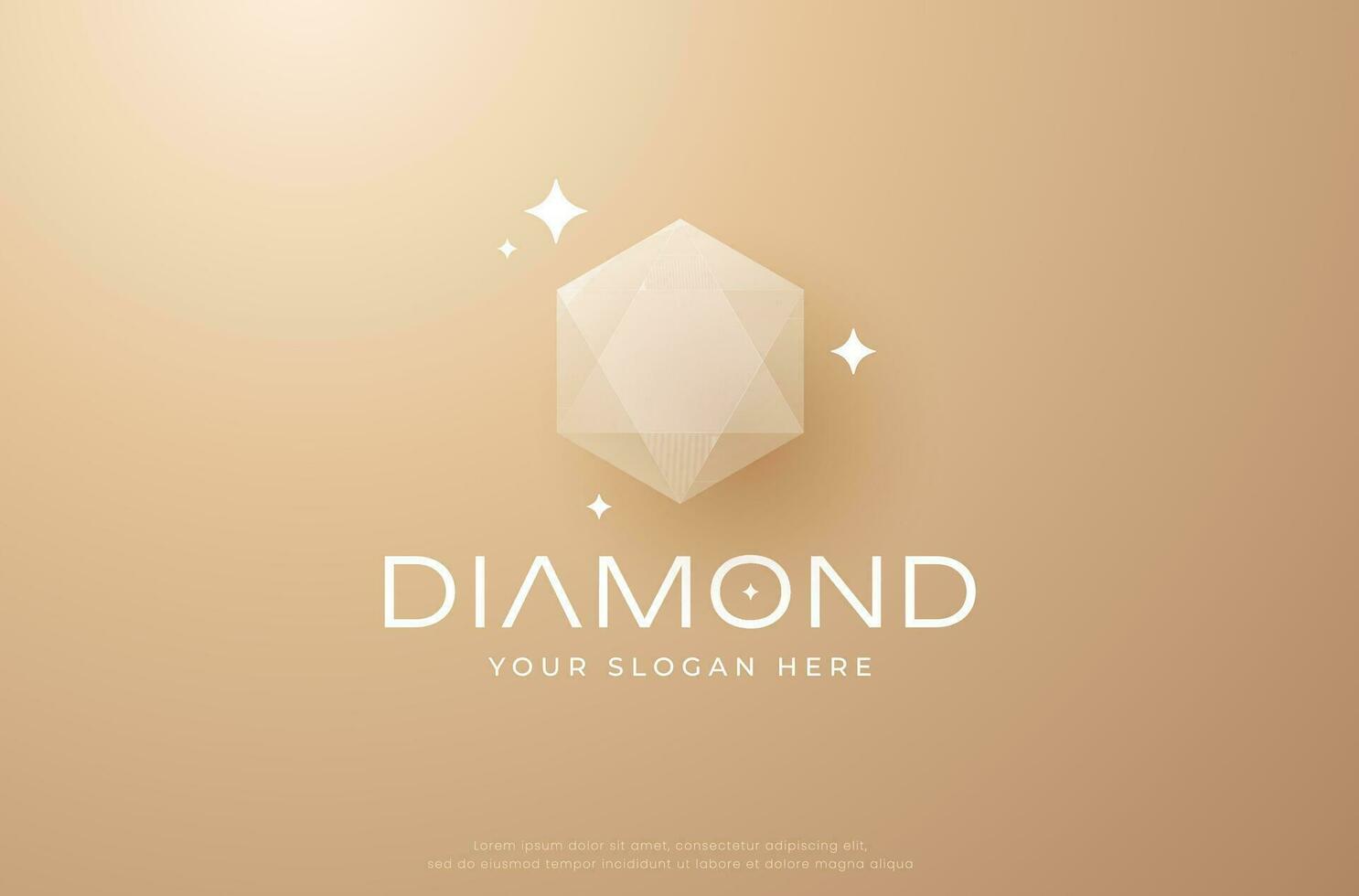 sparkling gem Cristal diamond logo design vector
