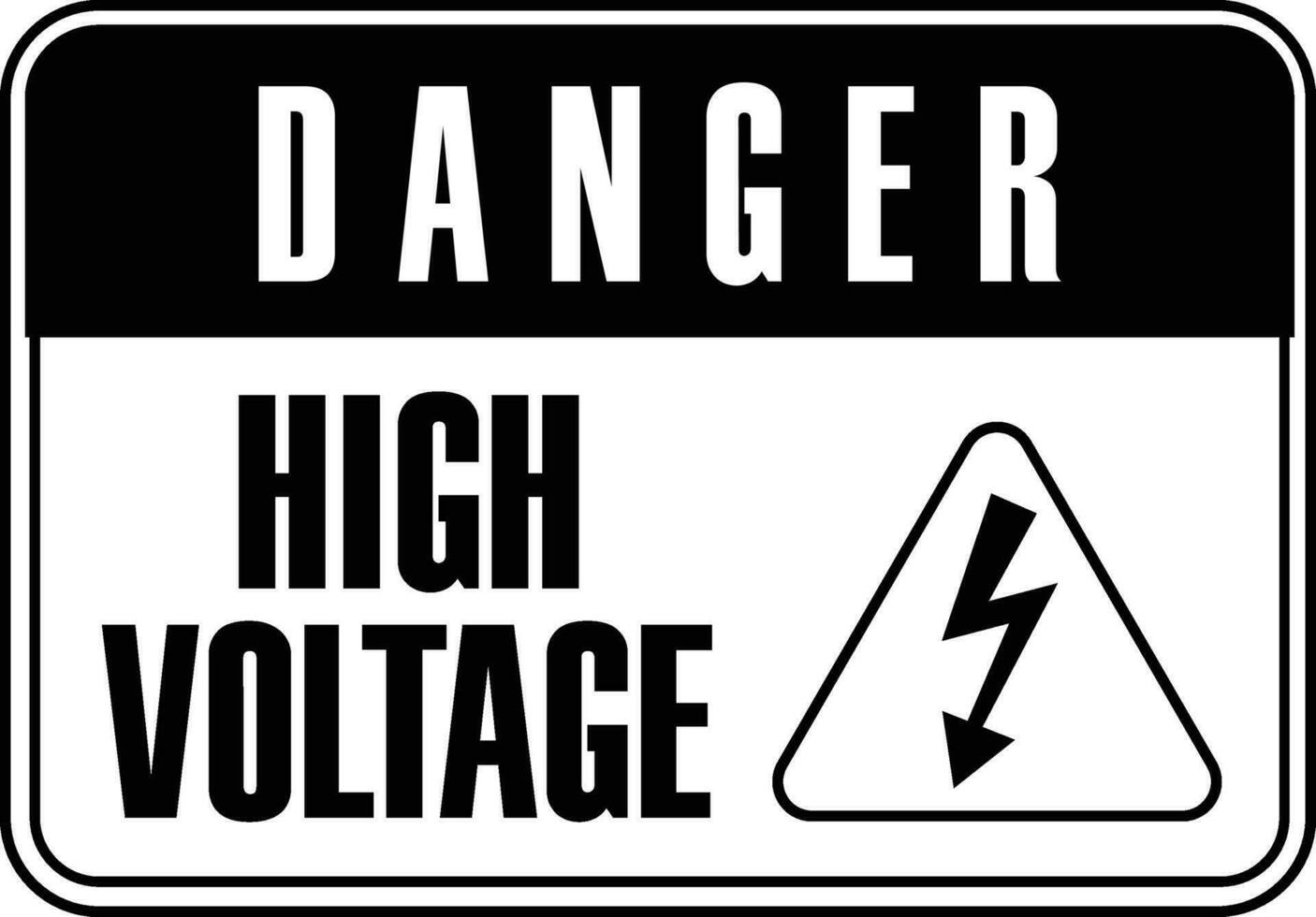 High voltage danger sign for safety. vector