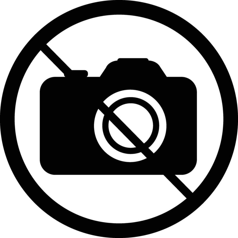 No cameras allowed for labs, stores, offices and tourists spot. vector