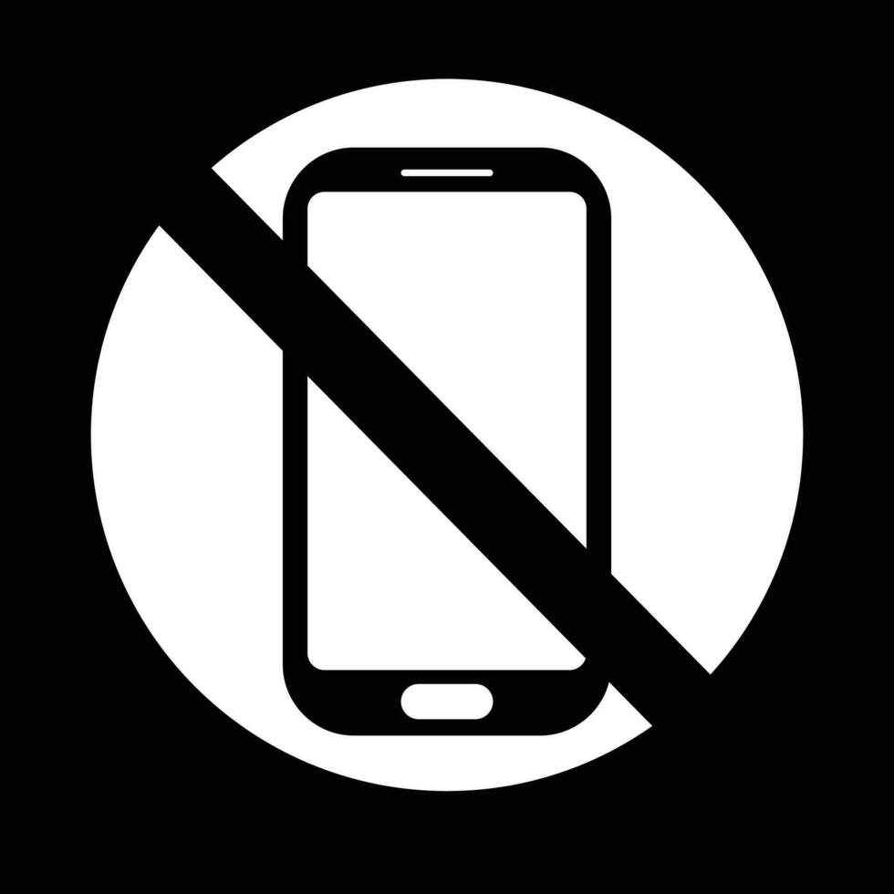 No phones allowed sign to stop poeple from using mobile phones. vector