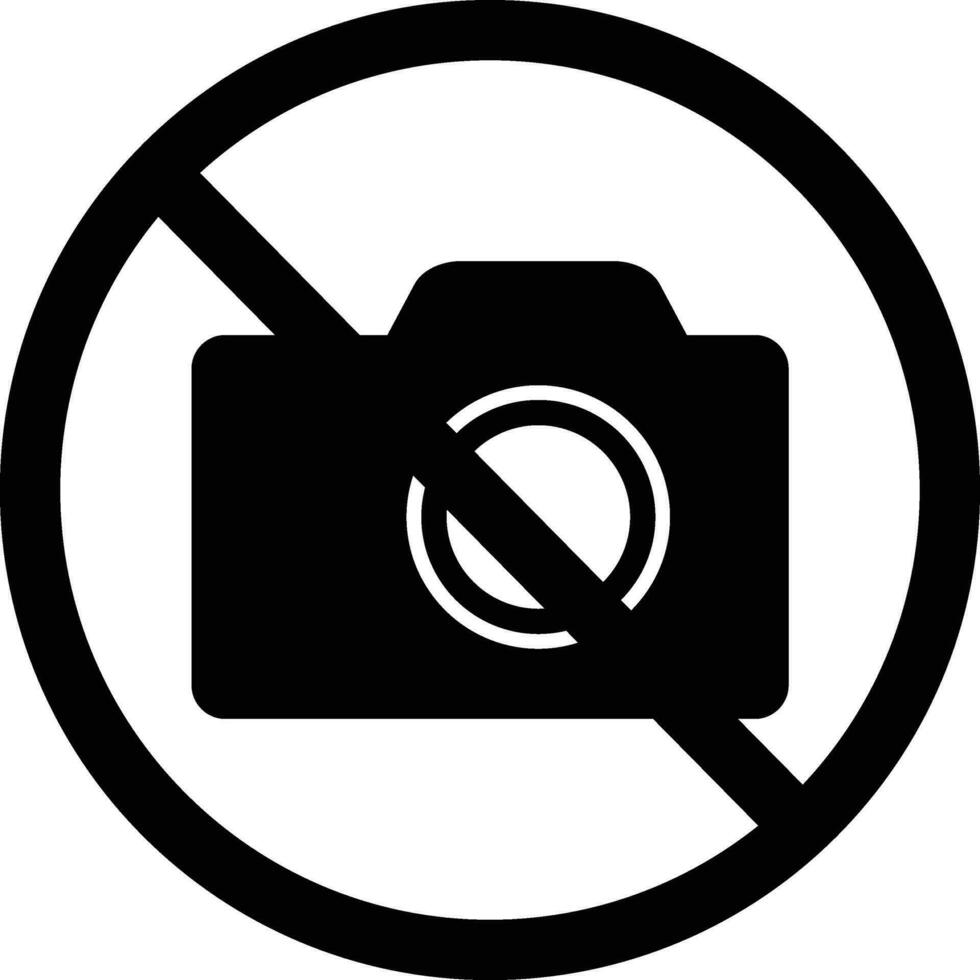 No cameras allowed for labs, stores, offices and tourists spot. vector