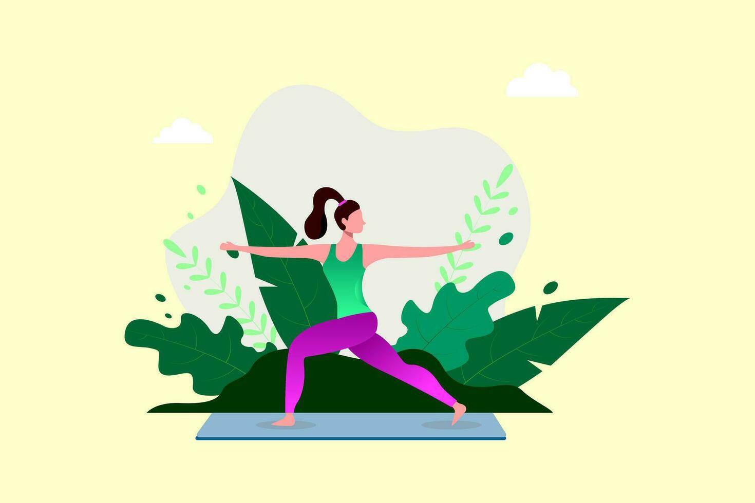 Yoga exercise fitness therapy healthy, vector