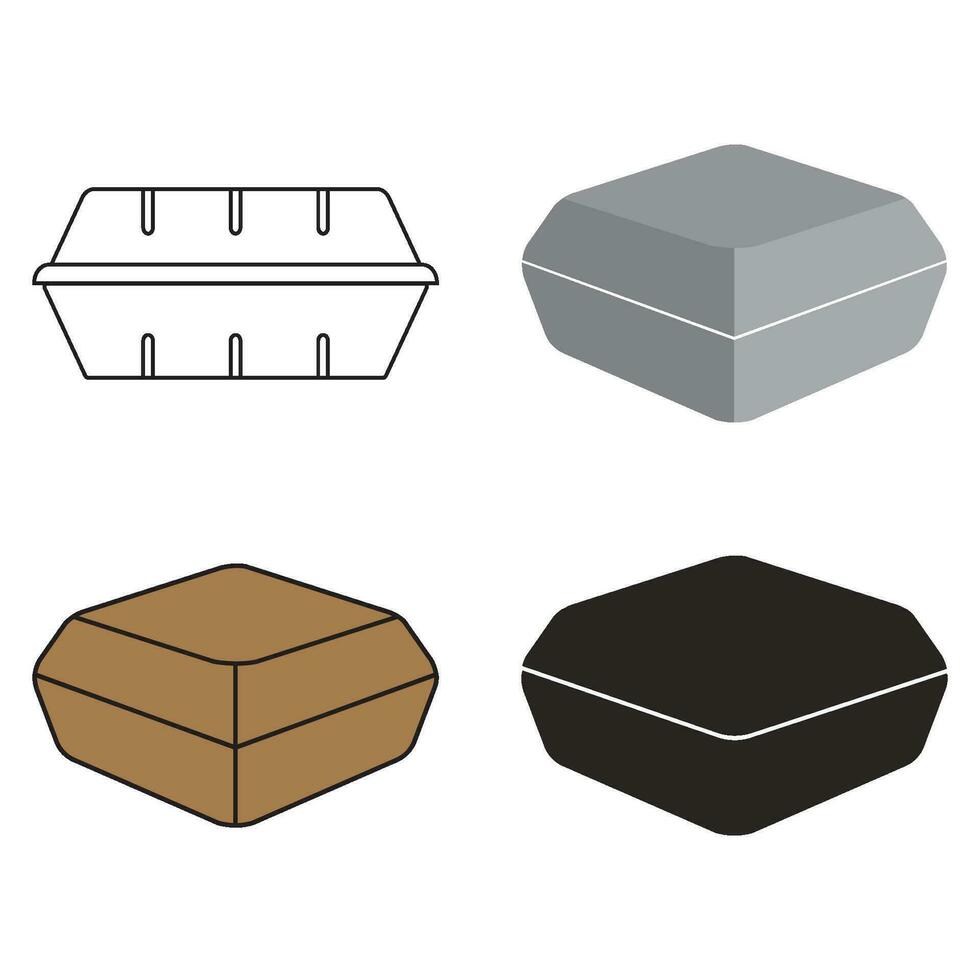 Styrofoam lunch box icon vector