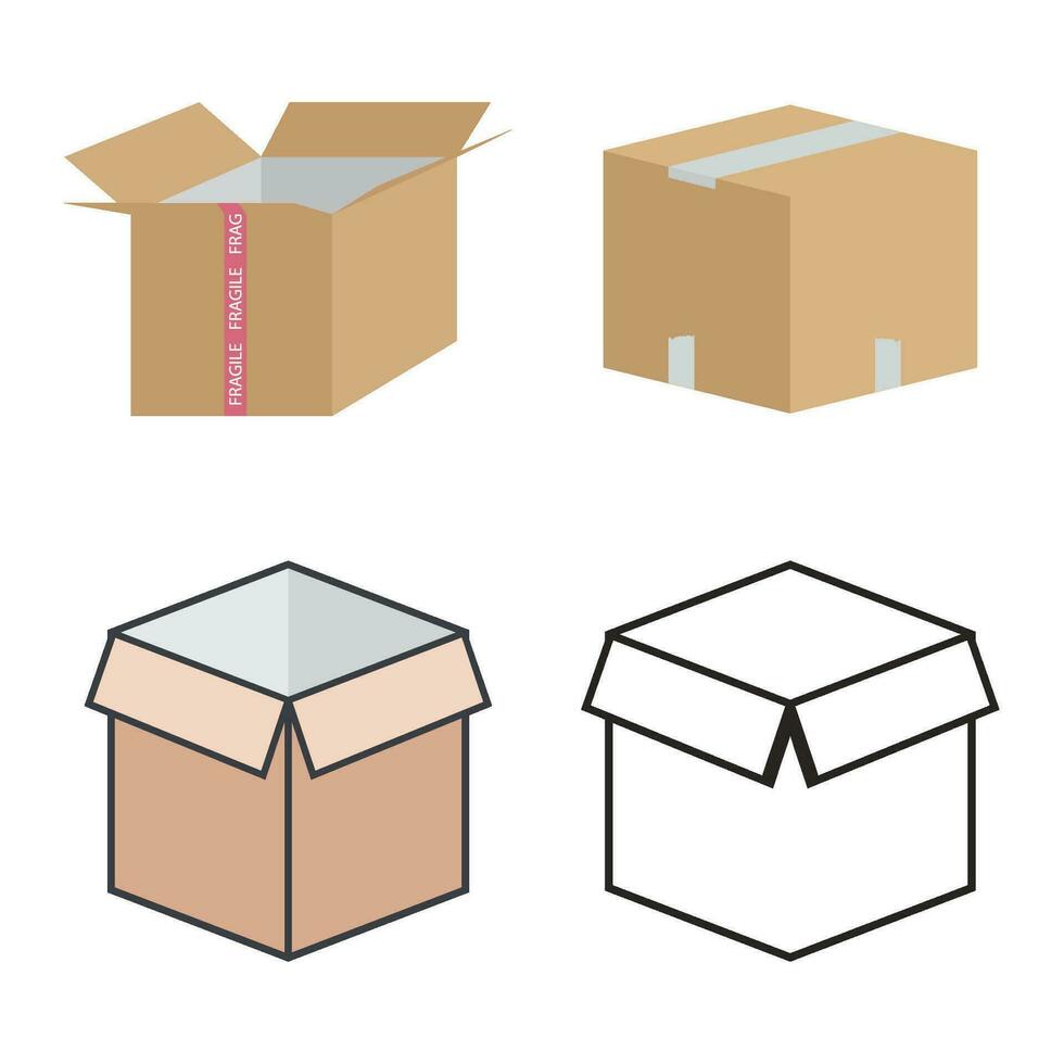 Cardboard box icon vector