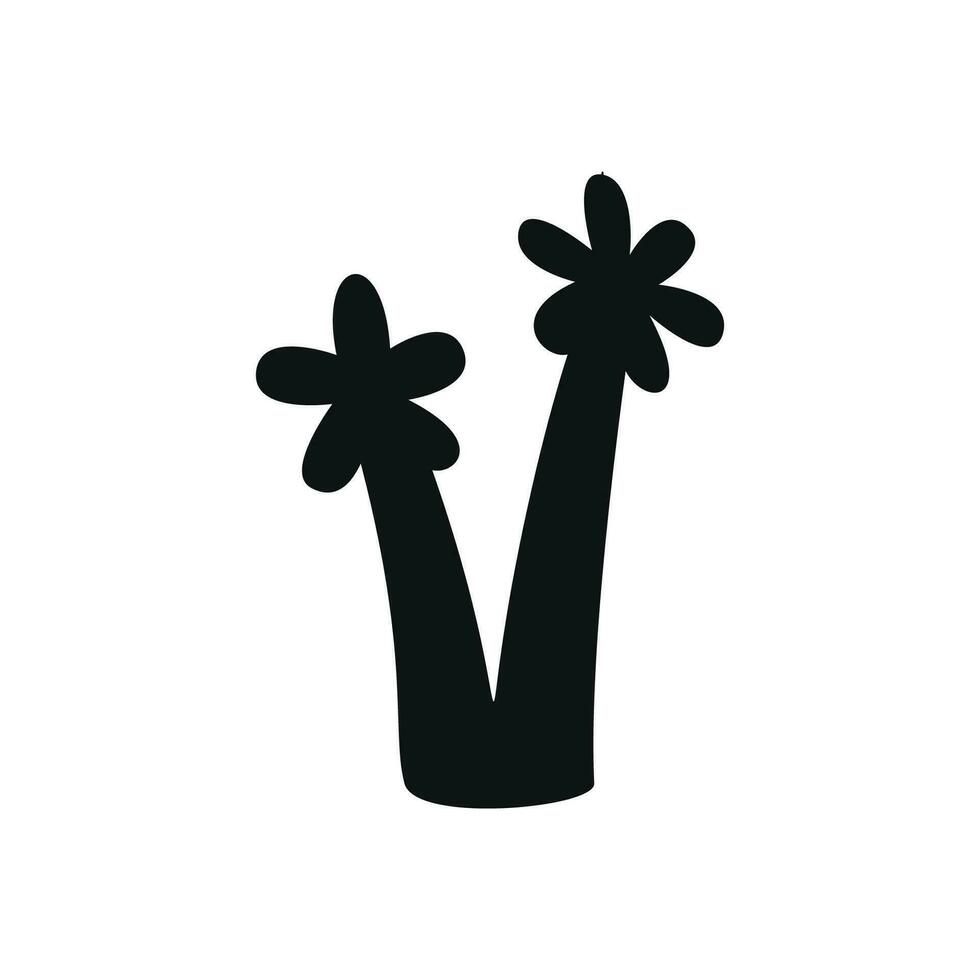 Flat vector silhouette illustration of palm