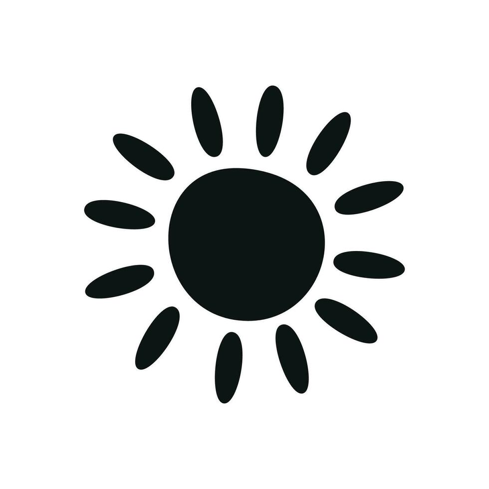 Flat vector silhouette illustration of sun