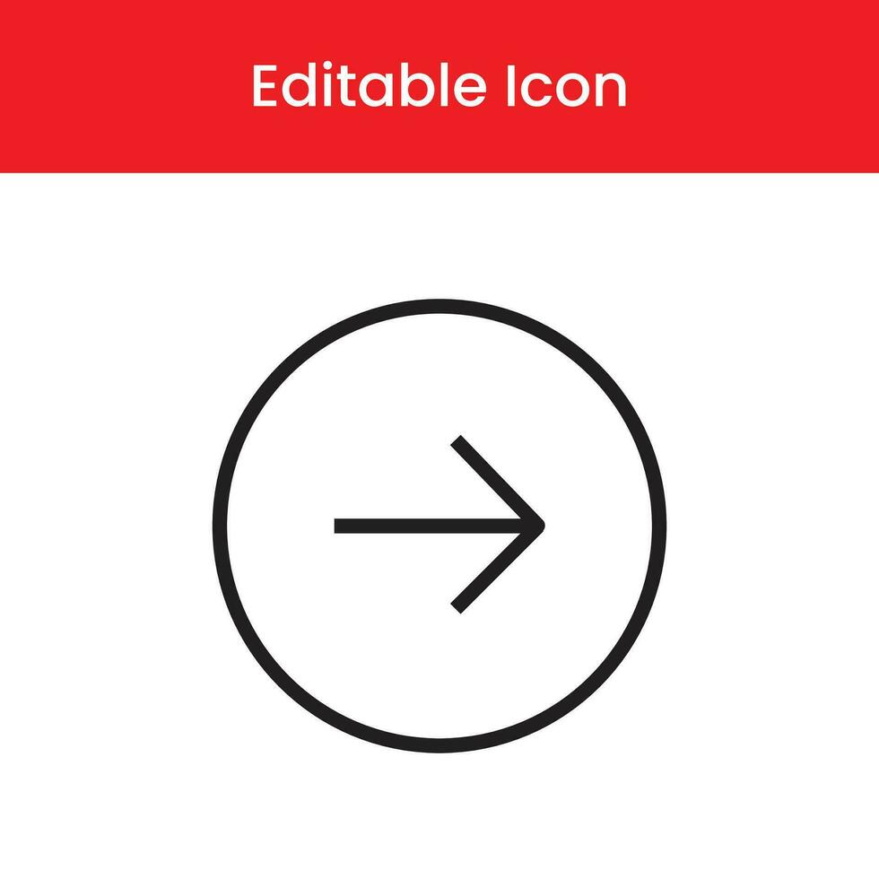Right arrow icon, Right arrow outline icon, Right arrow vector icon