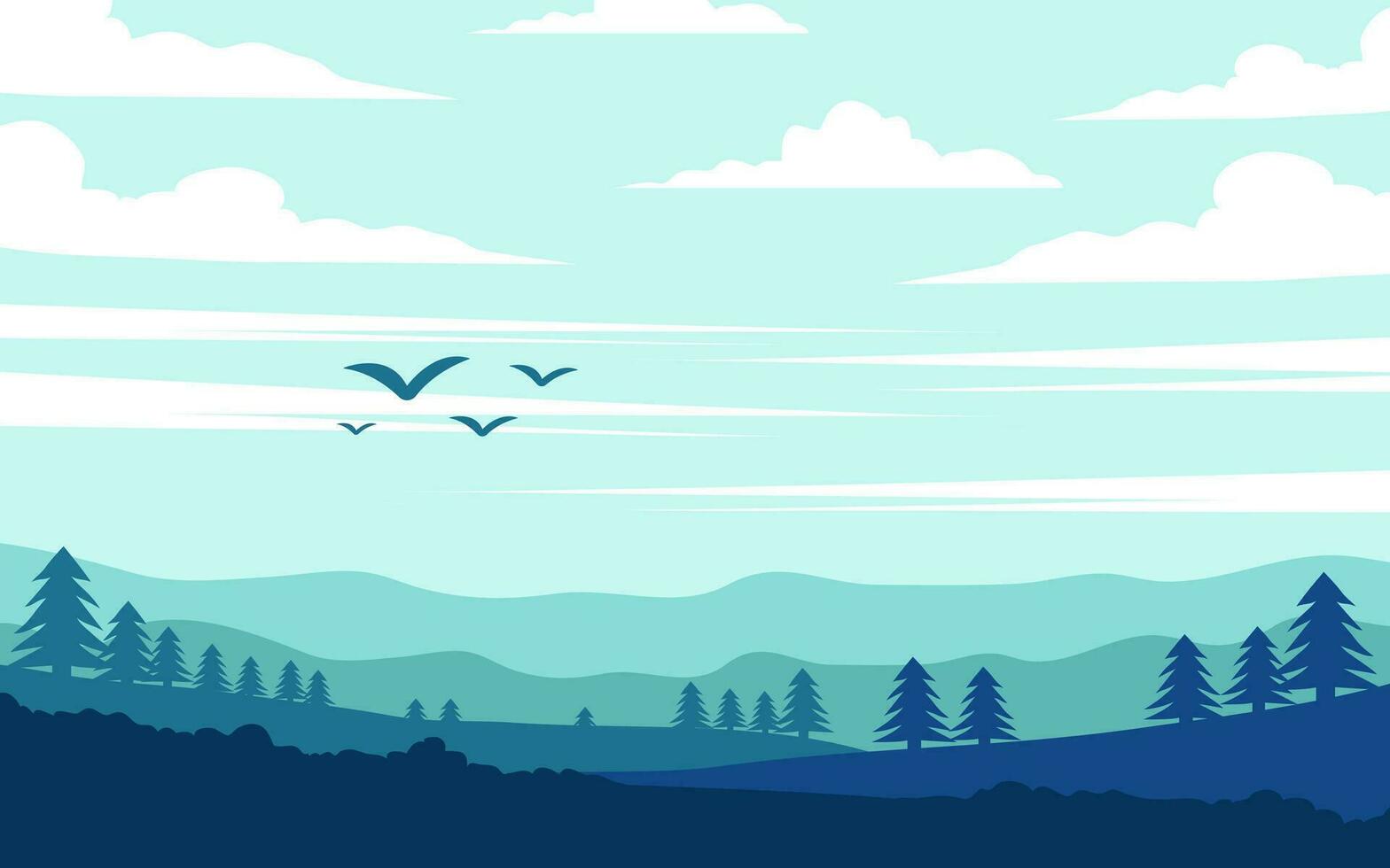 Vector landscape minimalist modern simple aesthetic, natural feel