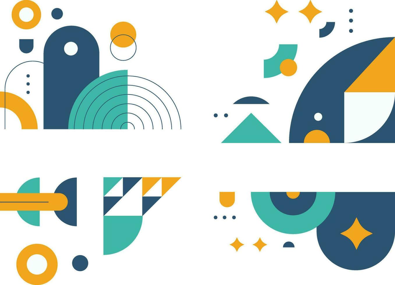 Set of abstract shapes. Minimalistic design. Vector illustration.