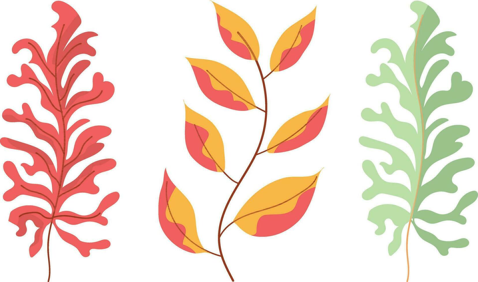 conjunto de otoño hojas. vector ilustración aislado en un blanco antecedentes.