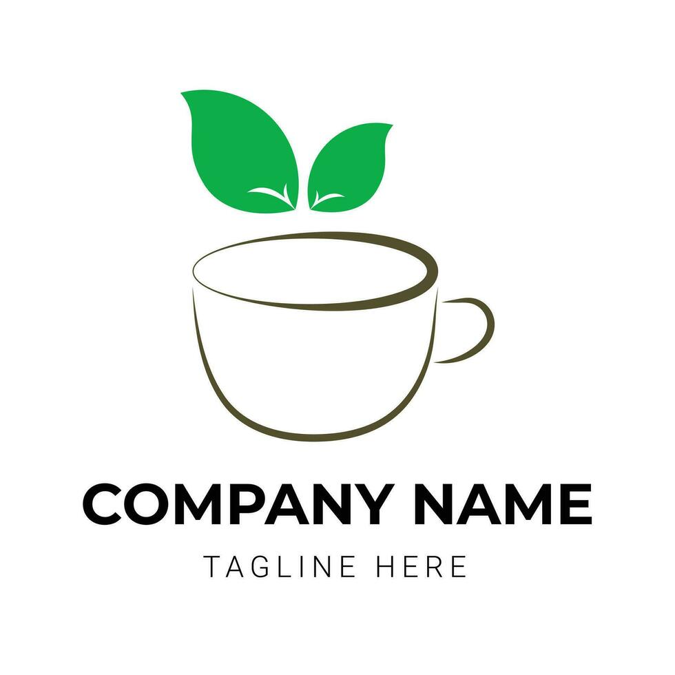 Coffee cup logo design for restaurant vector