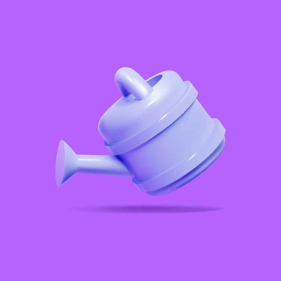 Watering can isolated 3D vector, low poly. vector