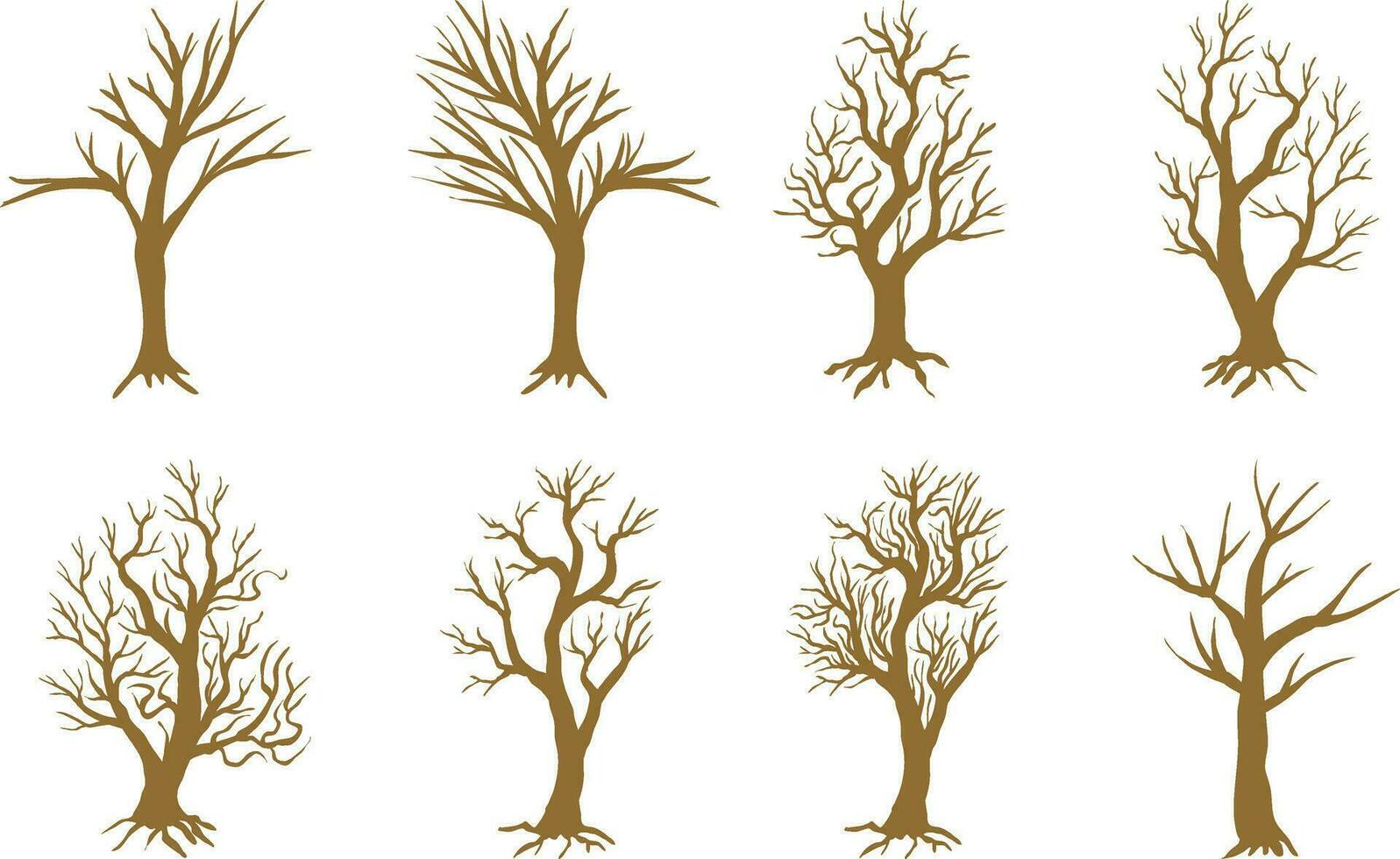 Set of Tree Silhouettes. Vector Illustration.