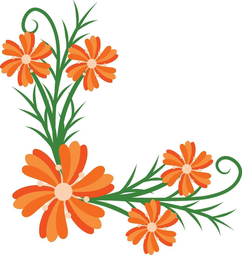 Orange flowers icon. Plant floral garden and nature theme. Isolated design. Vector illustration