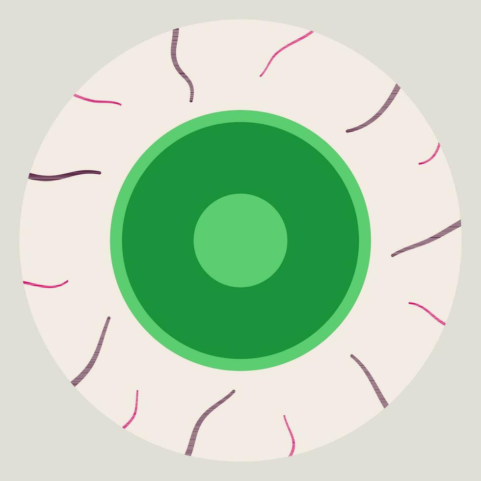 ghost green eyeball capillary halloween vector