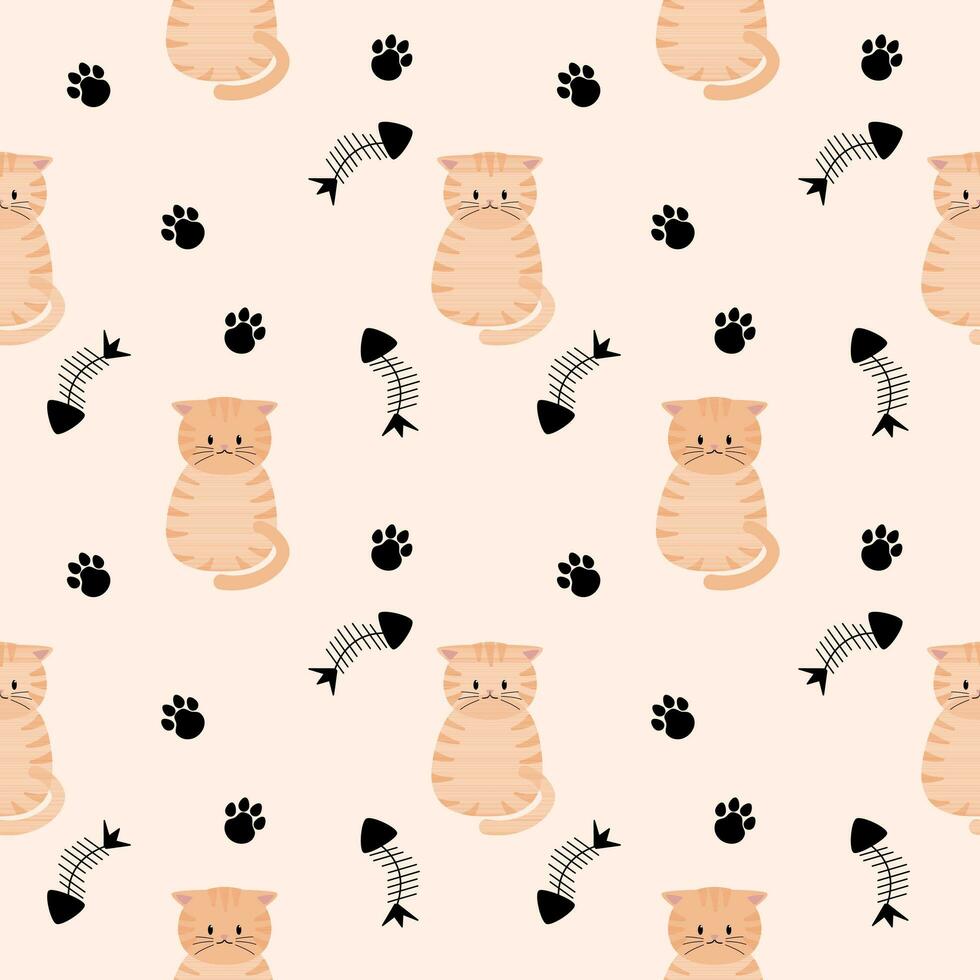 pattern seamless cat cute vector