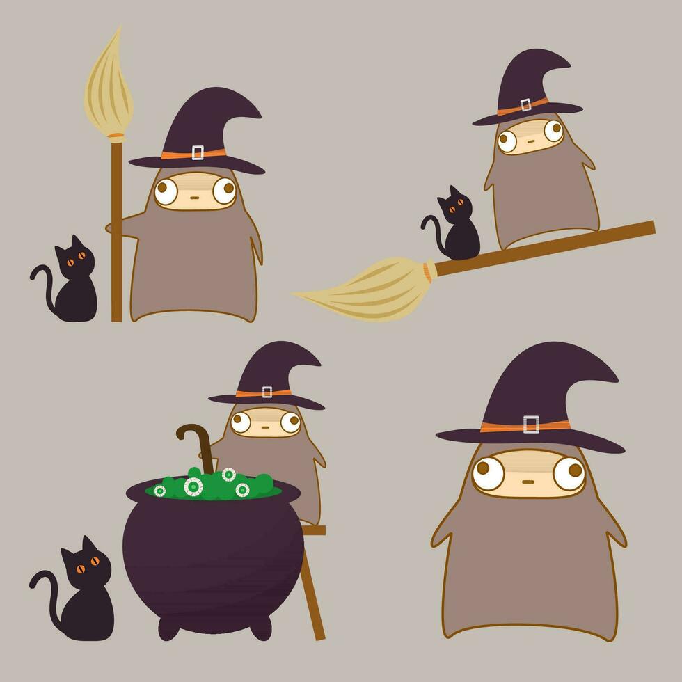 pretend to be a ghost and witch vector