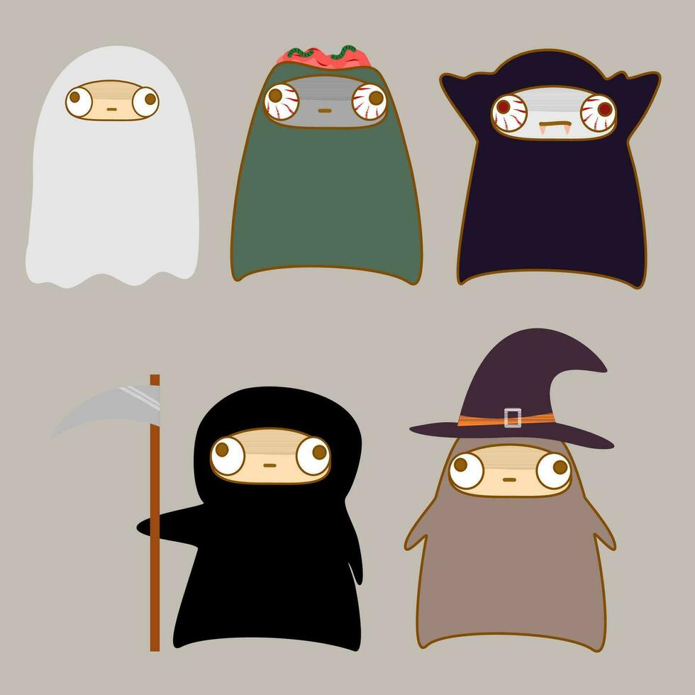 pretend to be a ghost and witch vector