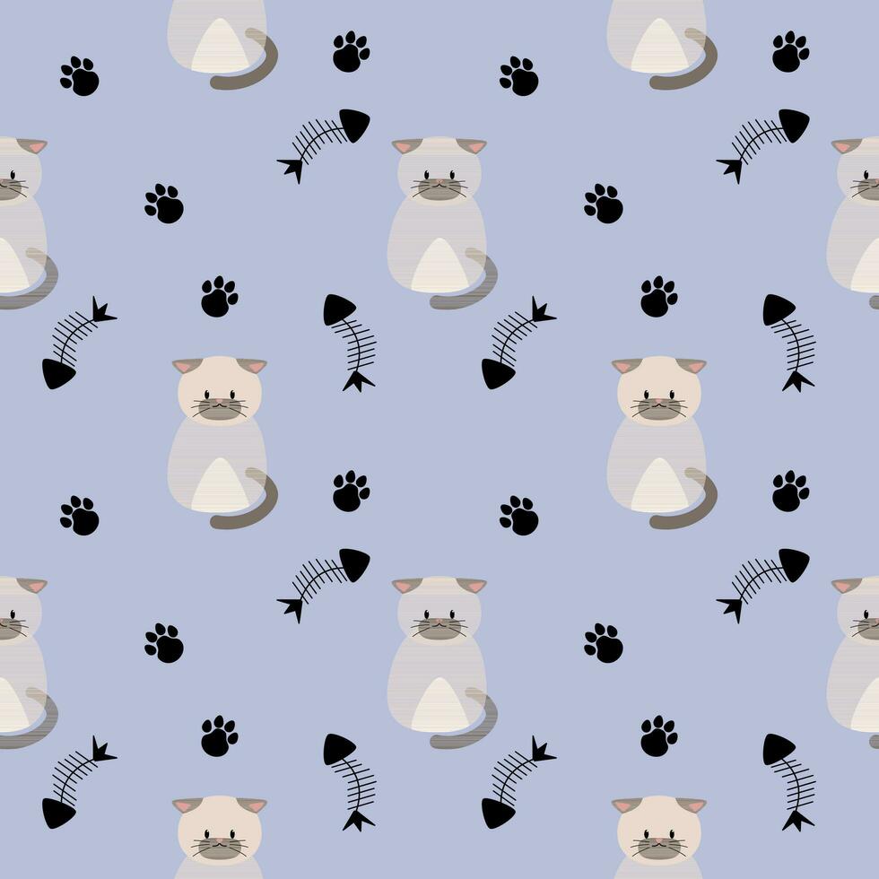 pattern seamless cat cute vector