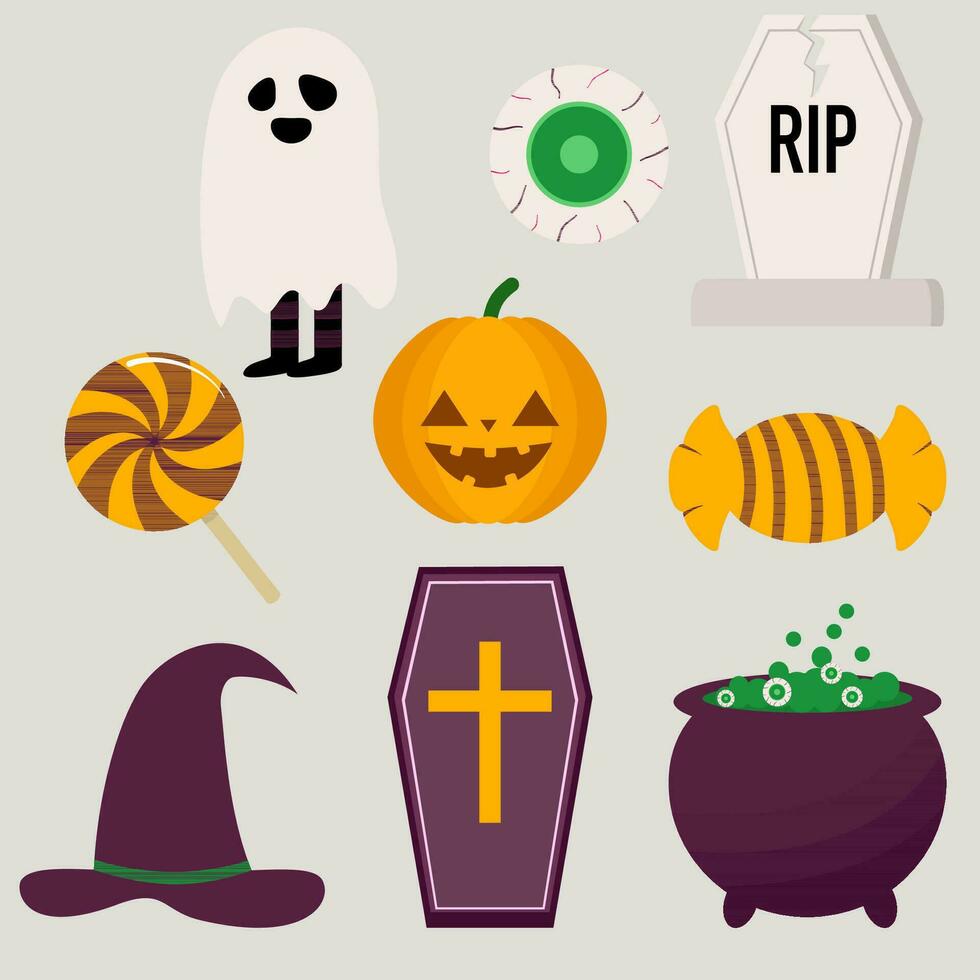 halloween elements collection vector