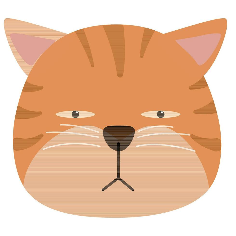 funny face cat head arrogant orange vector