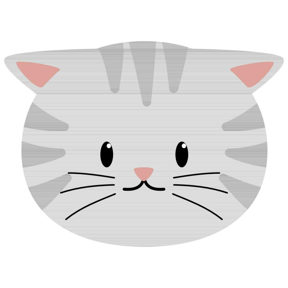 cat head cute gray vector