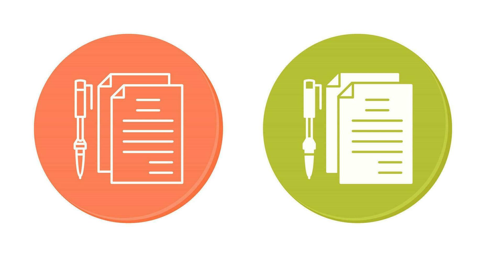 Unique Documents and Pen Vector Icon