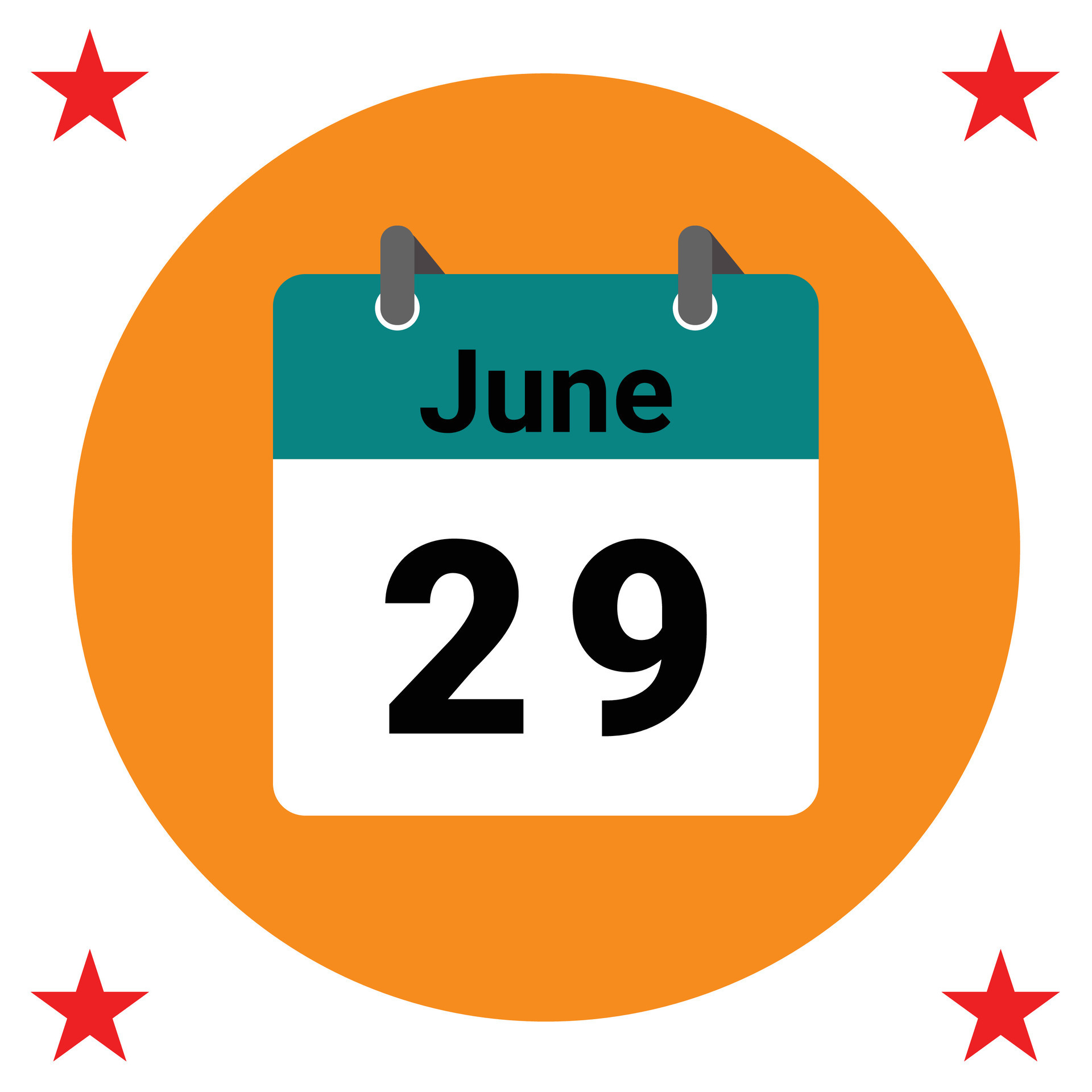 June 29 Daily Calendar Icon 24813258 Vector Art at Vecteezy
