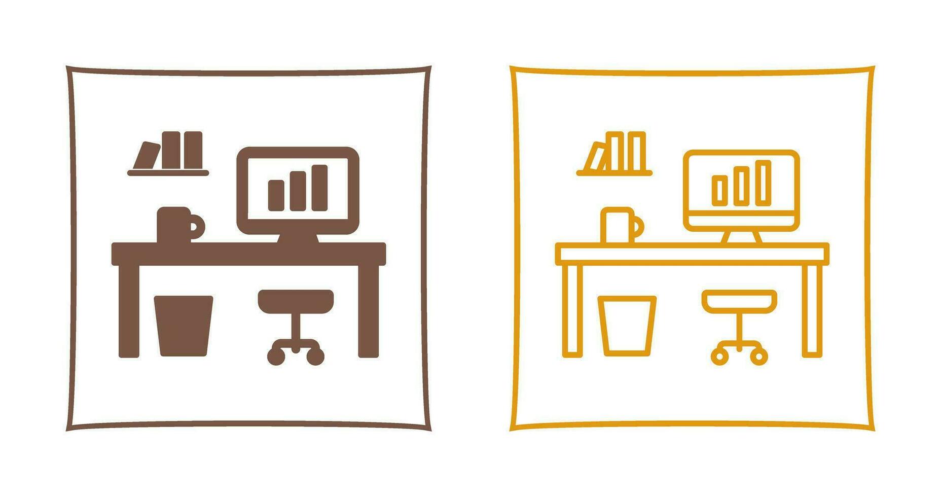 Office Desk Vector Icon