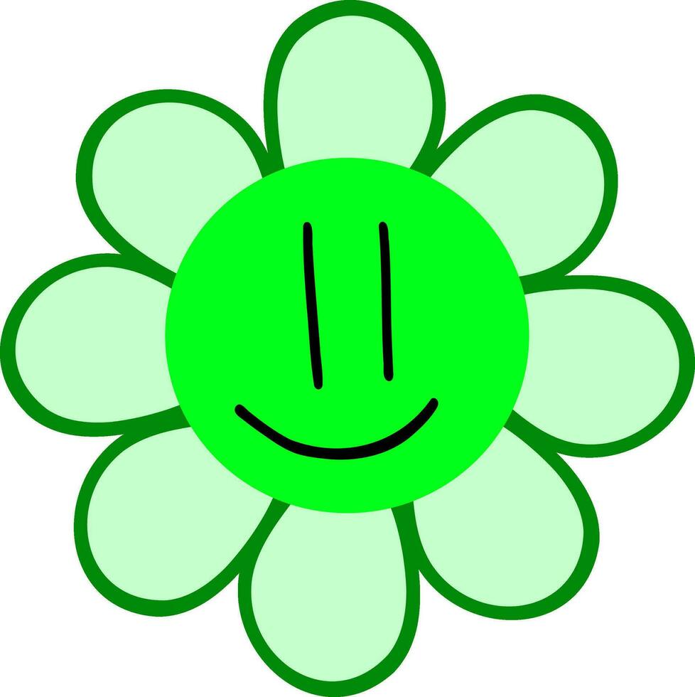 Groovy flower with smile vector