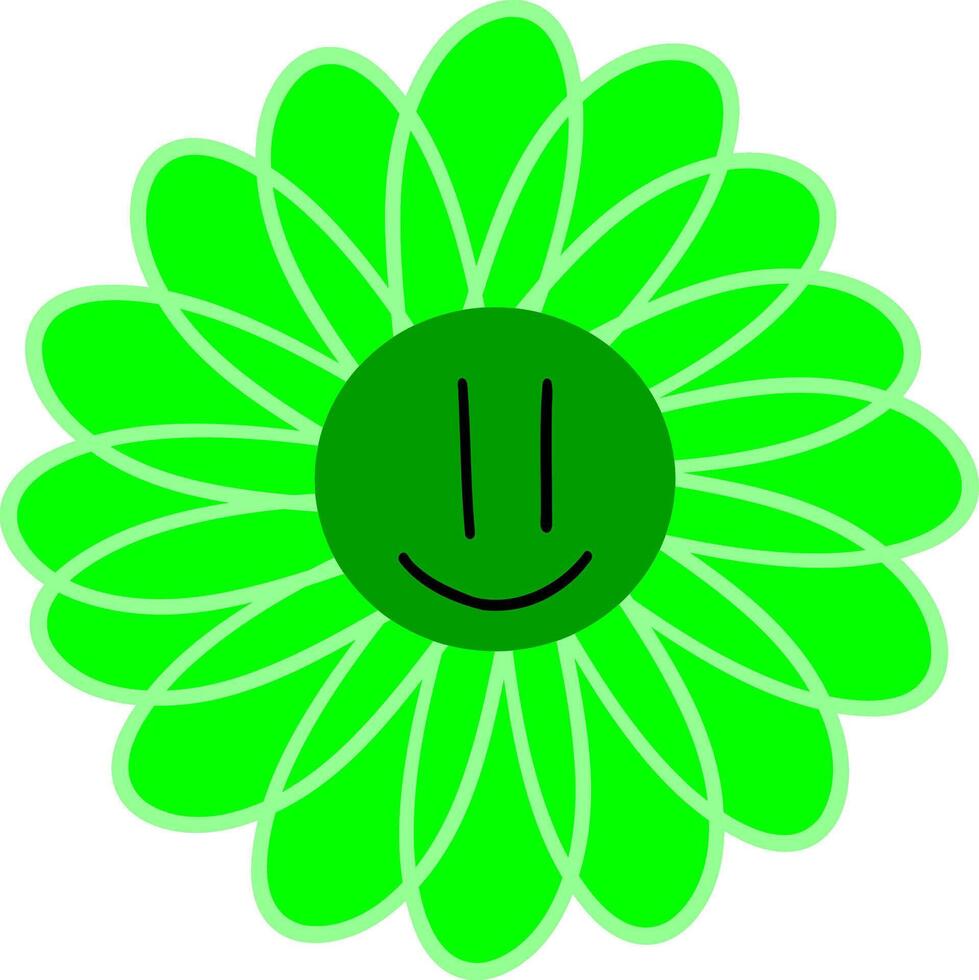 maravilloso flor con sonrisa vector