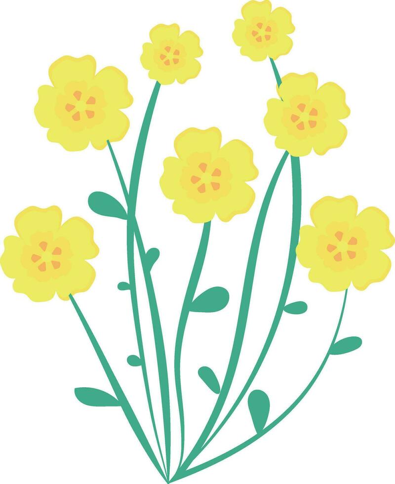 cute yellow flowers decorative icon vector illustration symbol graphic design