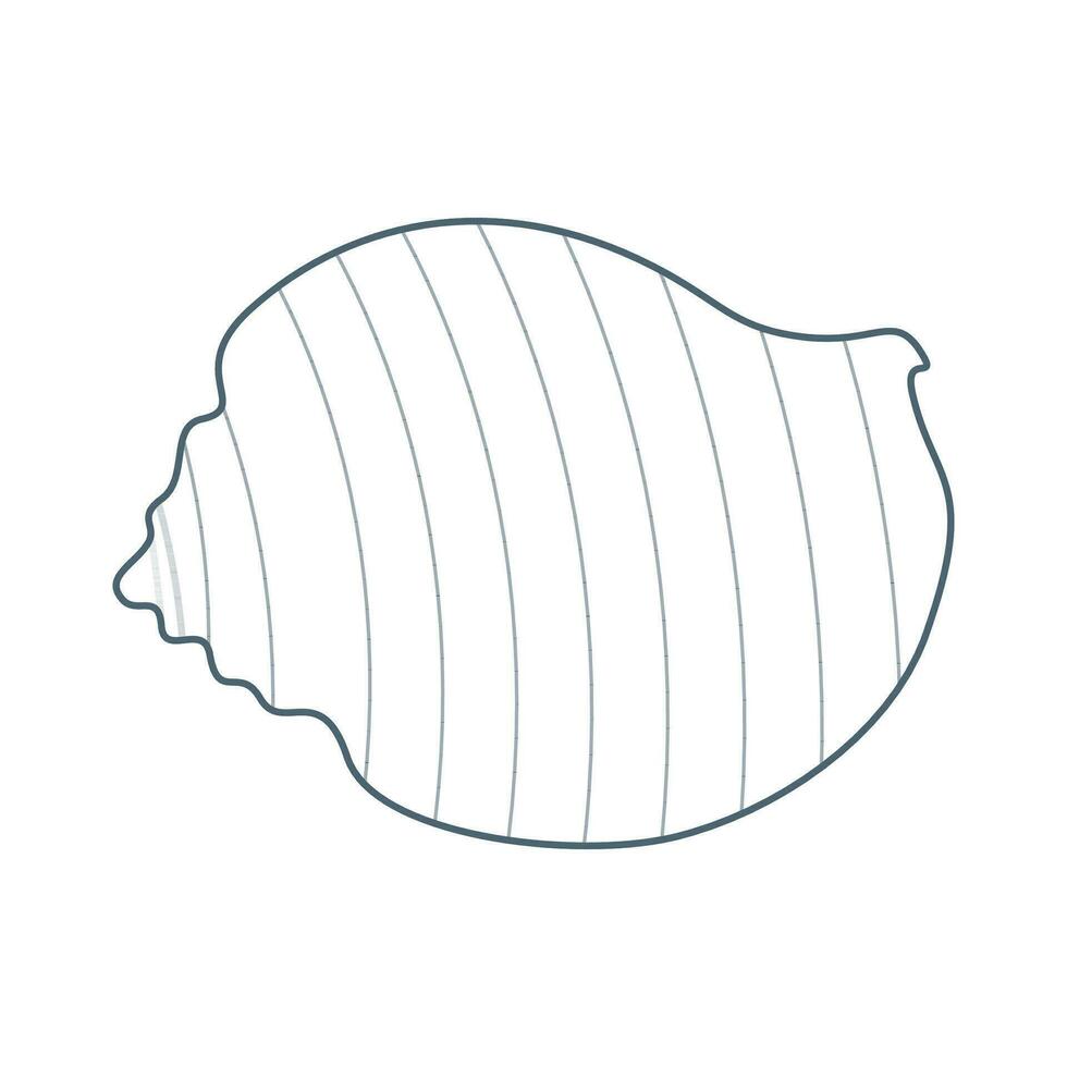 Sea shell, water inhabitant in flat cartoon style. vector