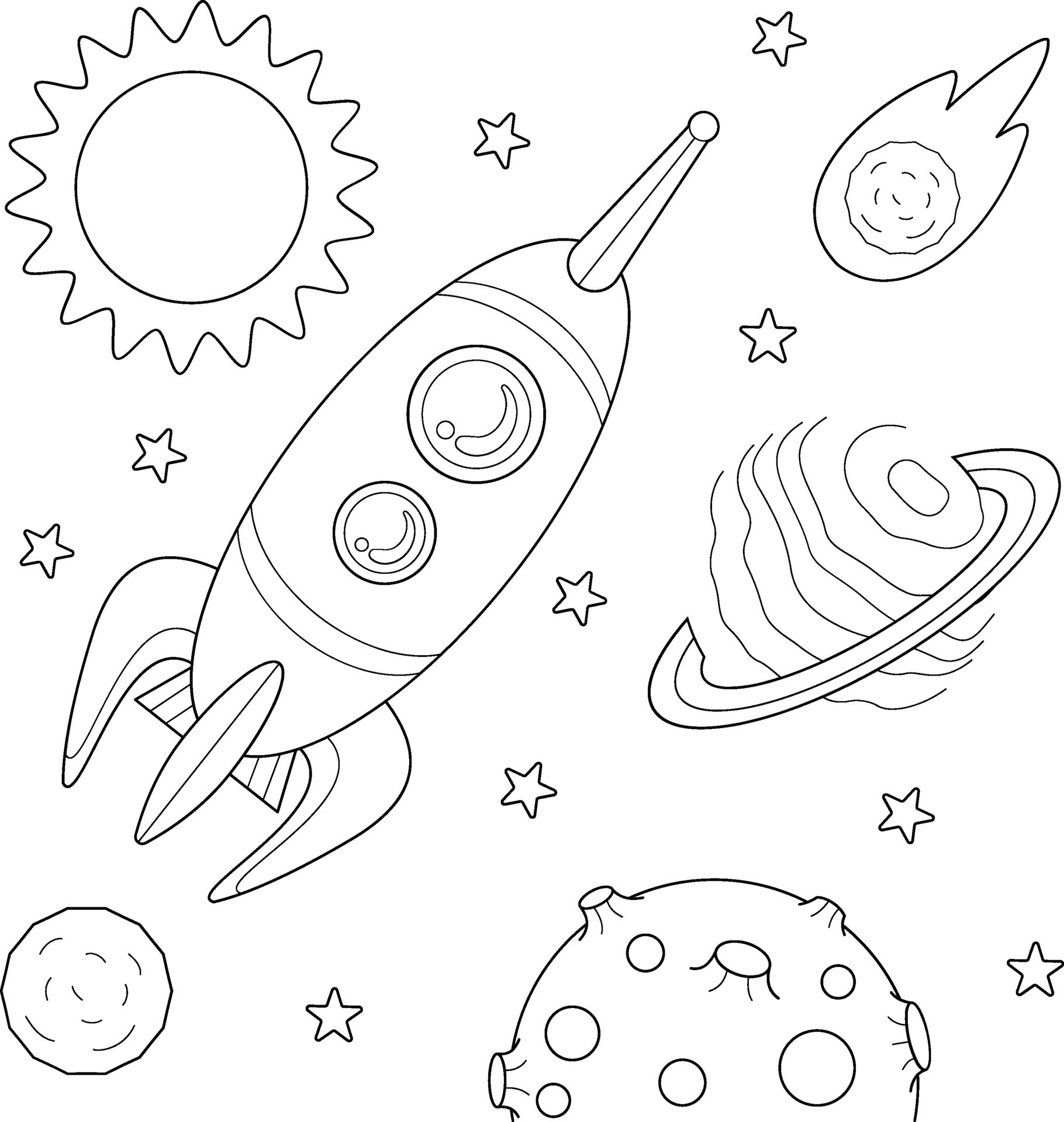 Space Coloring Book For Kids Ages 2-4: Fantastic Outer Space Coloring Book  with Astronauts, Space Ships, Rockets and Planets for Kids Solar System (Kids  Coloring Books #7) (Paperback)