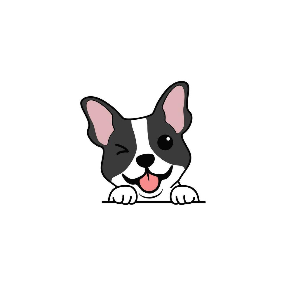 linda buldog perrito dibujos animados vector ilustración