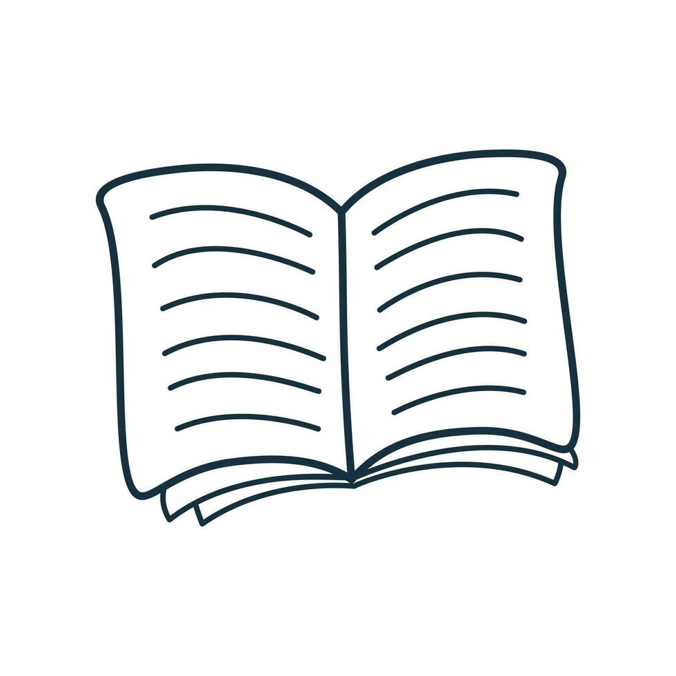 Vector book doodle hand drawn cartoon art illustration