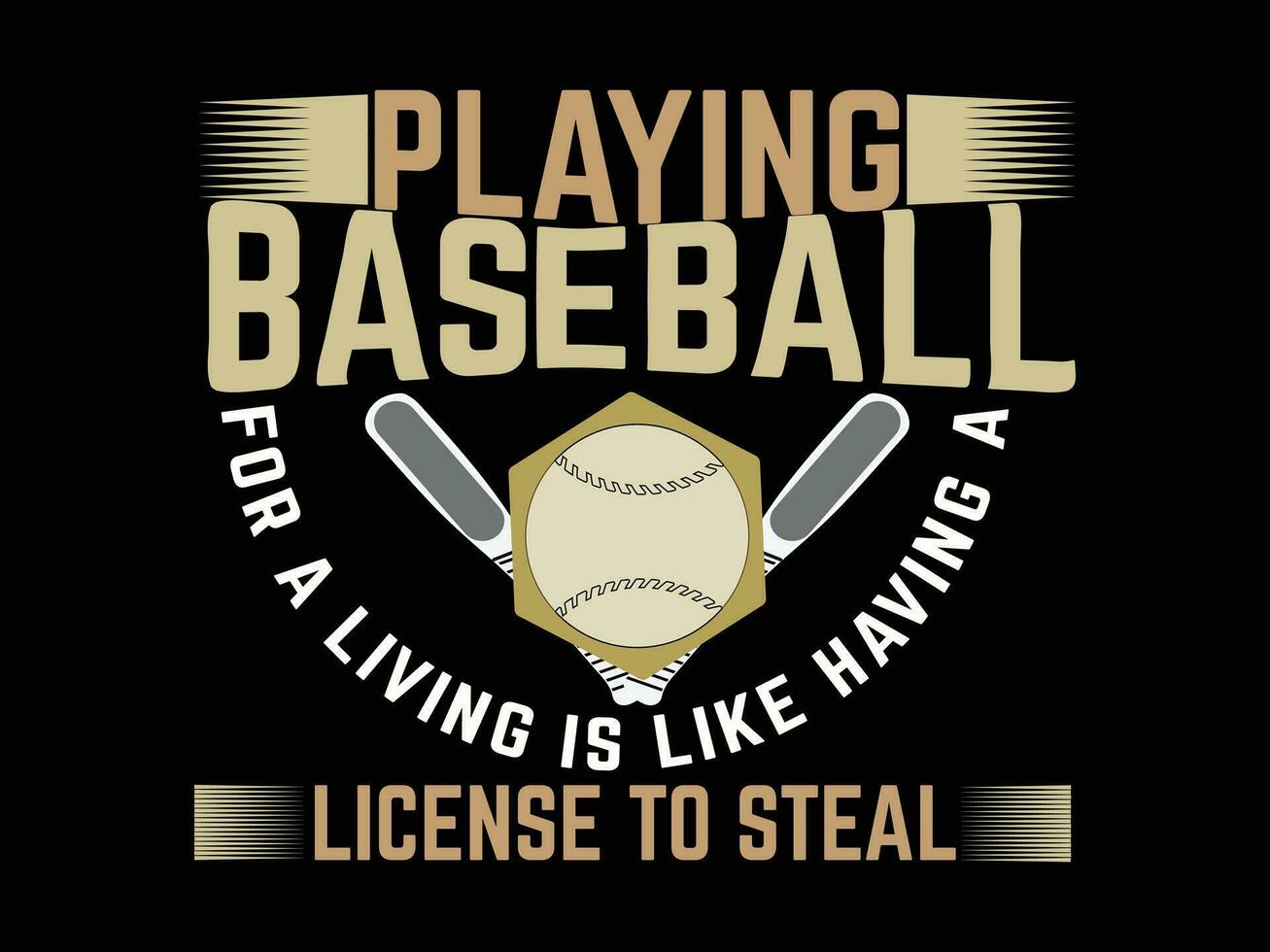 Playing Baseball Typography T-shirt Design vector